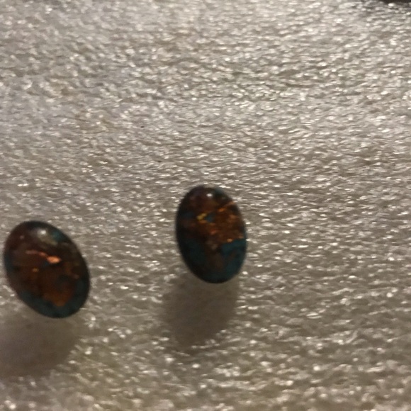 Elegant Rare Stud Mexican opal earrings
